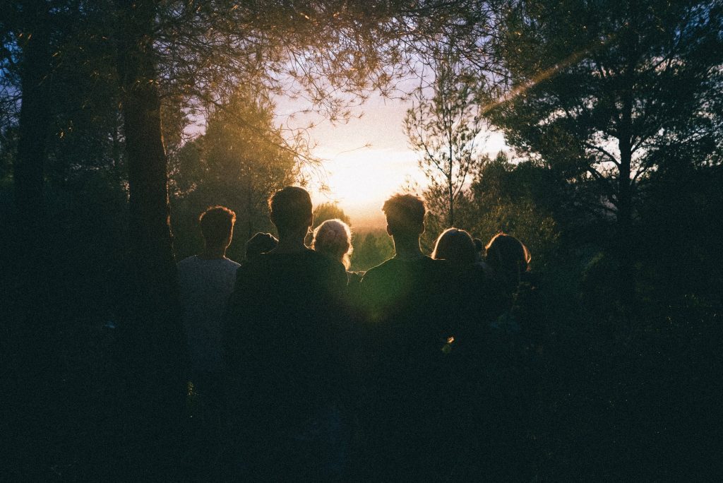 family at sunrise